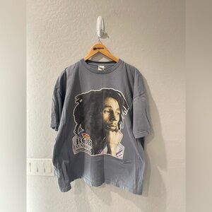 Vintage Y2K Bob Marley Reggae Huge‎ Print Shirt 2XL